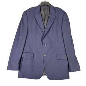 Joseph Abboud Wool Blazer 44L Navy USA Made Classic Fit Tailored Jacket 2 Button